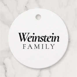 White Classic Family Name Purim Geschenkanhänger