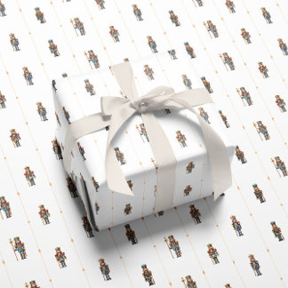 White classic nutcracker wrapping paper geschenkpapier