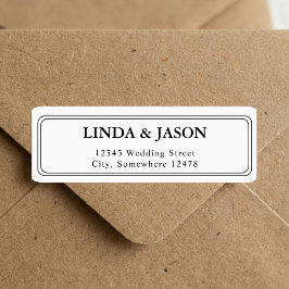 White Classic Script Wedding Rücksendeadresse