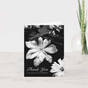White Clematis 1 Beileid Vielen Dank Note Card Dankeskarte