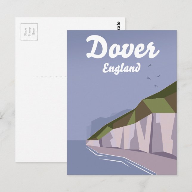 White Cliffs of Dover Reiseplakat Postkarte (Vorne/Hinten)