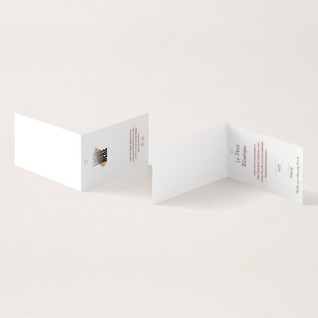 White Closing Price-Tag für Firmenlogos Visitenkarten (Innenseite und Außenseite)