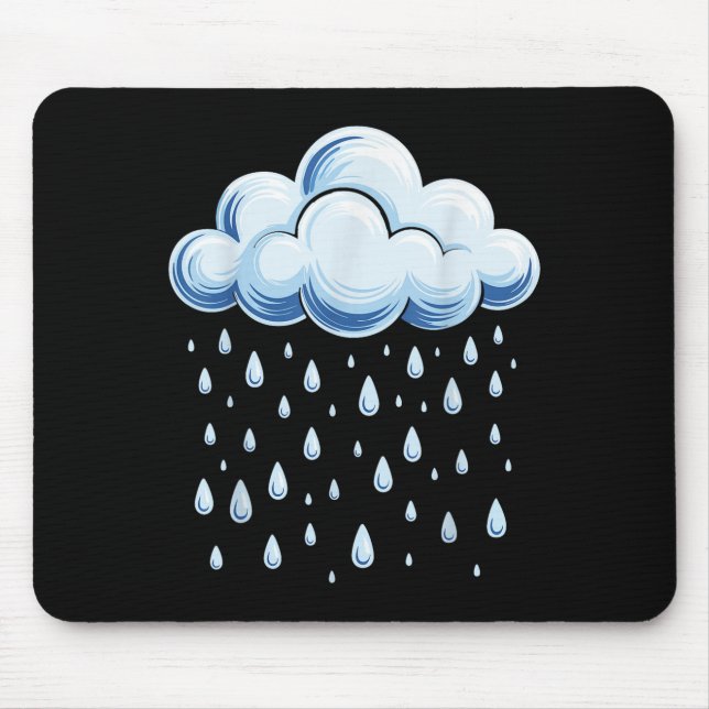 White Clouds Rain Drop Shirt Adult Kids Men Women  Mousepad (Vorne)