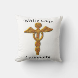 White Coat Ceremony Gold Medical, Square Gift Item Kissen