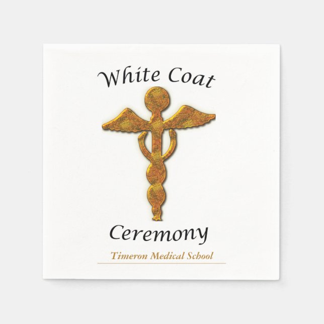 White Coat Ceremony Gold Medical, Square Gift Item Serviette (Vorderseite)