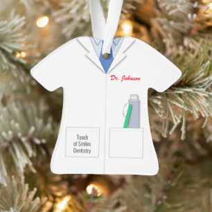 White Coat Dentist Ornament