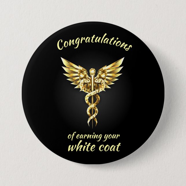 White Coat Zeremonie Gold Medical Button (Vorderseite)