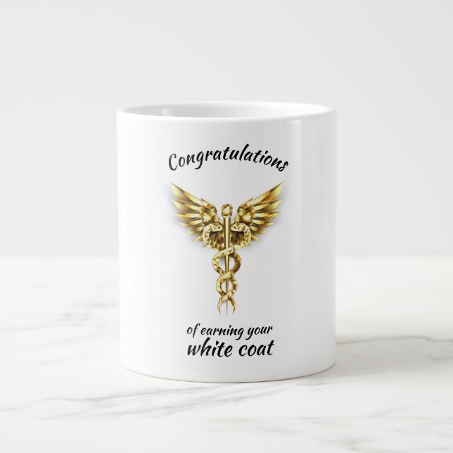 White Coat Zeremonie Gold Medical Jumbo-Tasse (Vorderseite)