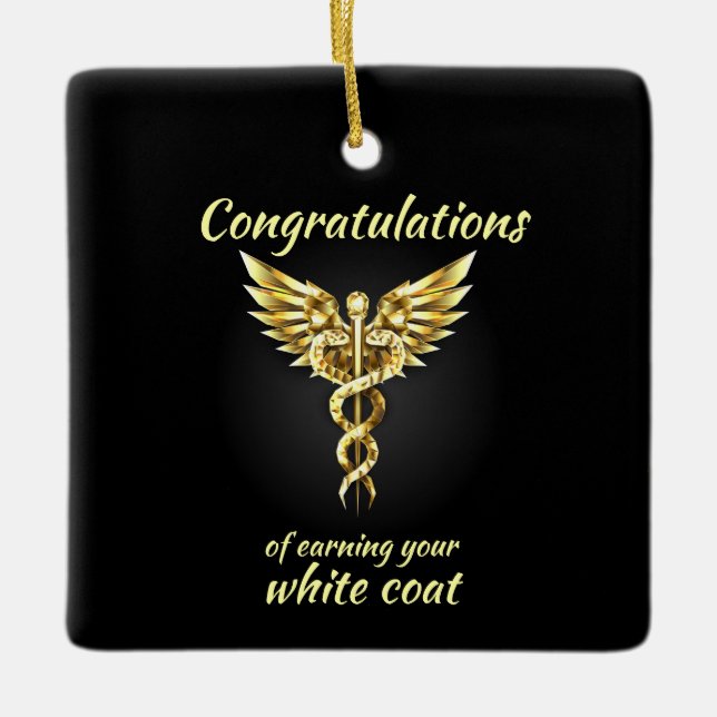 White Coat Zeremonie Gold Medical Keramikornament (Vorderseite)