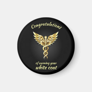 White Coat Zeremonie Gold Medical Magnet