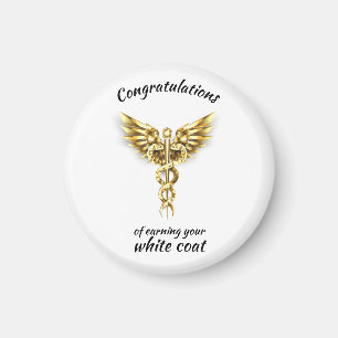 White Coat Zeremonie Gold Medical Magnet