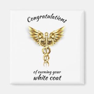 White Coat Zeremonie Gold Medical Magnet