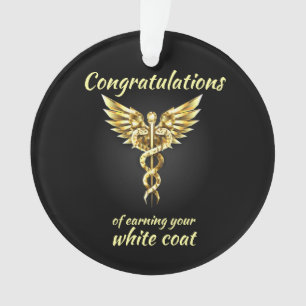 White Coat Zeremonie Gold Medical Ornament