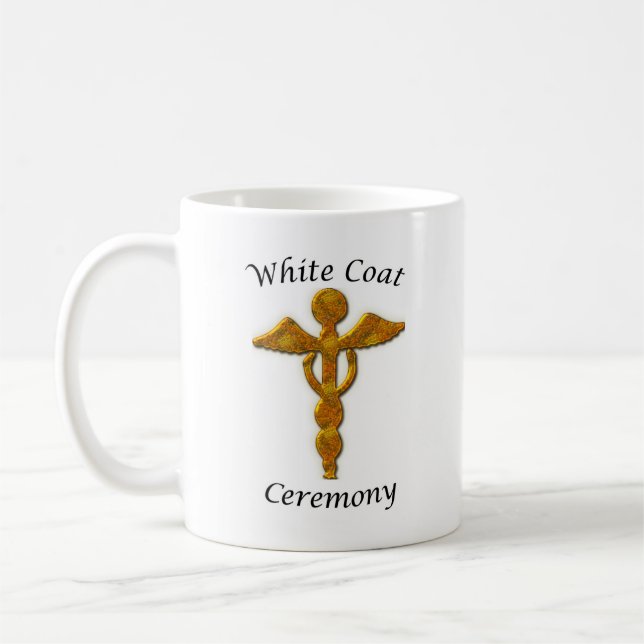 White Coat Zeremonie Gold Medical Symbol Kaffeetasse (Links)