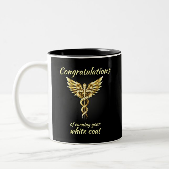White Coat Zeremonie Gold Medical Zweifarbige Tasse (Links)