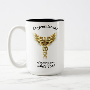 White Coat Zeremonie Gold Medical Zweifarbige Tasse