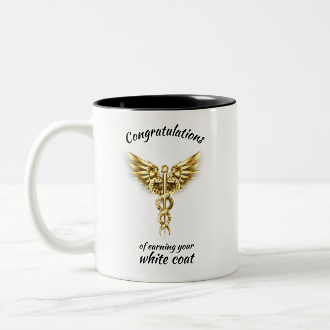 White Coat Zeremonie Gold Medical Zweifarbige Tasse (Links)