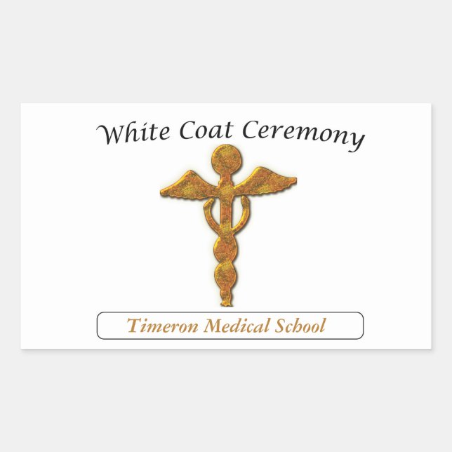 White Coat Zeremonie Gold Medizin, Custom Stickers (Vorderseite)