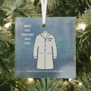 White Coat Zeremonie Keepake Dentist Glass Ornamen Ornament Aus Glas