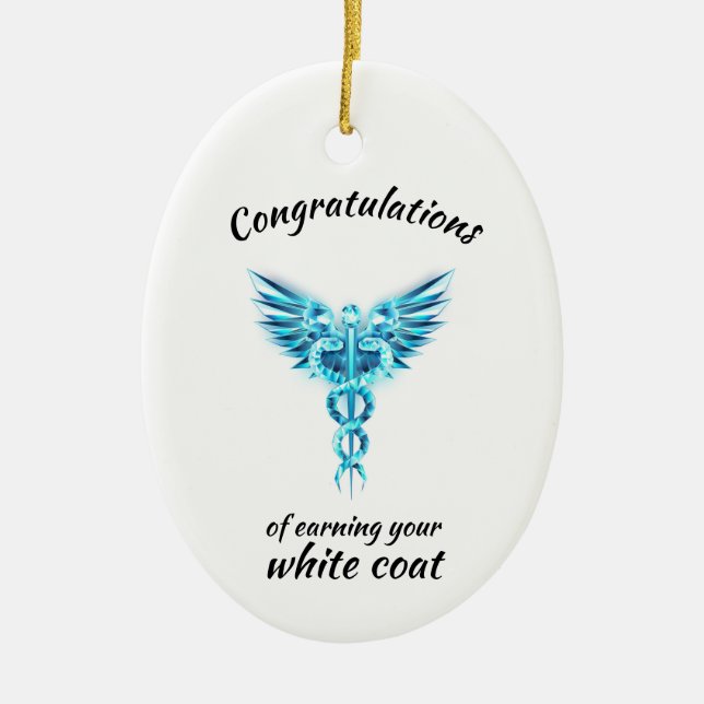 White Coat Zeremonie Kristall Medical Keramik Ornament (Vorne)