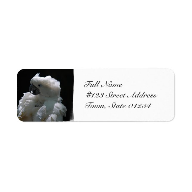 White Cockatoo Bird Mailing Labels (Vorne)
