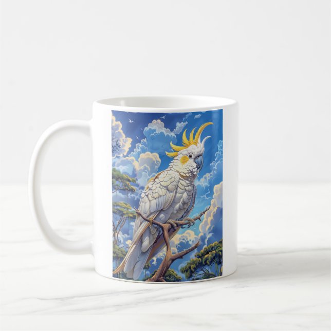 White cockatoo kaffeetasse (Links)