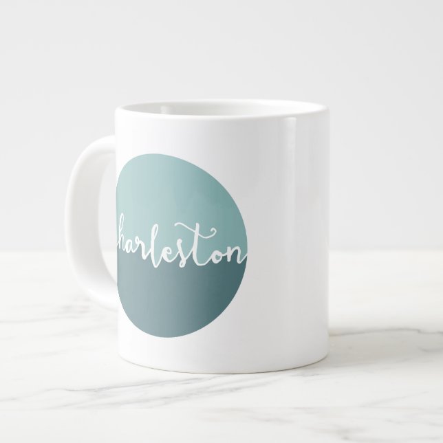 White Coffee Tasse 20 oz Grosse Keramik Kaffee Tas (Vorderseite Links)