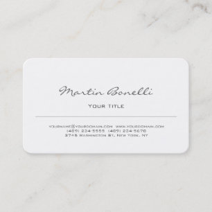 White Color Script Einfache trendige Visitenkarte