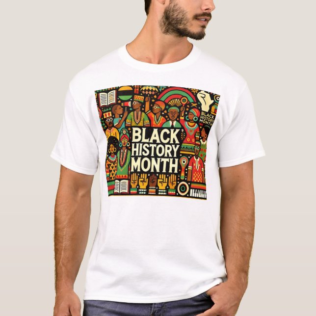 White Colorful Afro Culture Graphics T-Shirt (Vorderseite)