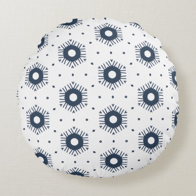 White colour  Round Pillow Rundes Kissen (Vorderseite)