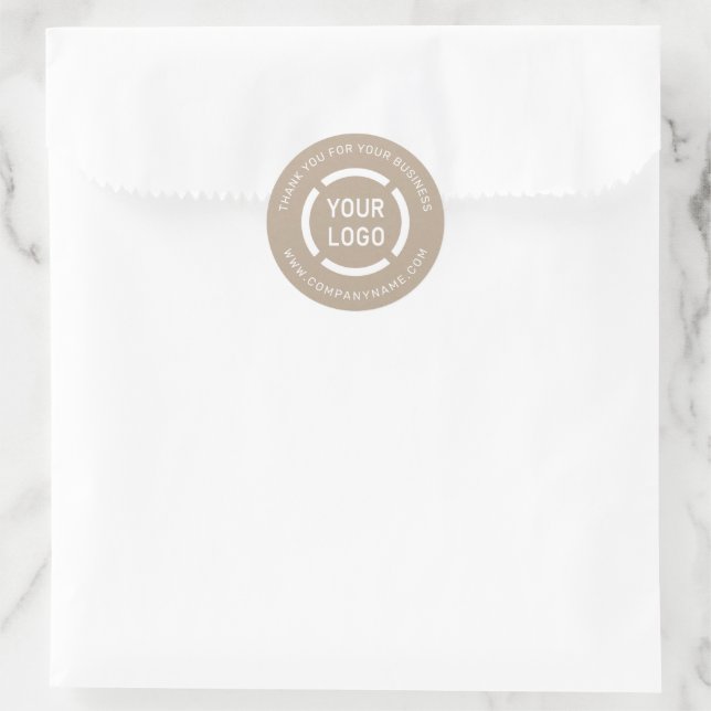 White company logo thank you kraft stickers (Tasche)