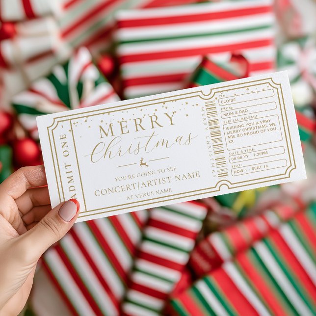 White Concert Ticket Gift Voucher Card Einladung (Von Creator hochgeladen)