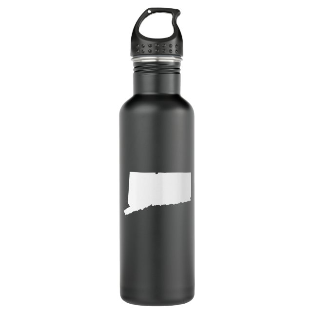 White Connecticut Edelstahlflasche (Vorderseite)