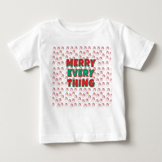 White cool T-shirt with santa (Vorderseite)