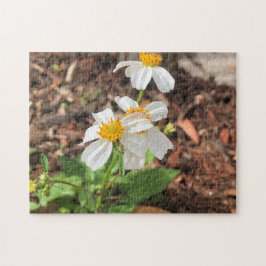 White Cosmo Blume Garden Spring Floral Puzzle