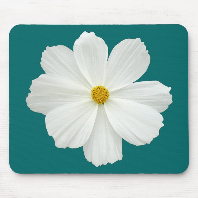 White Cosmos-Blume Mousepad (Vorne)