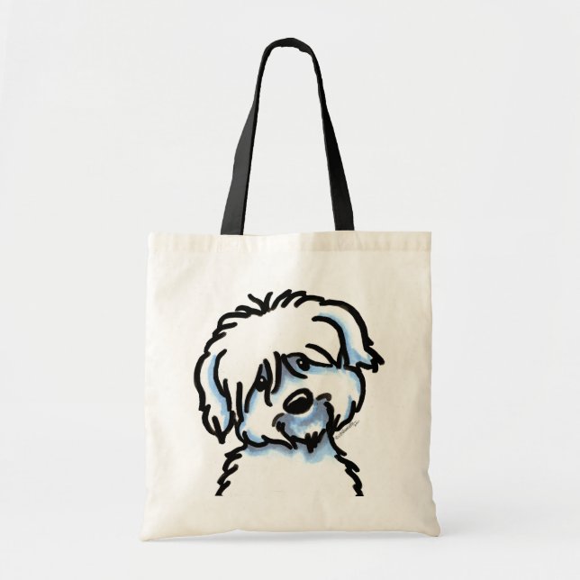 White Coton de Tulear Face Tragetasche (Vorne)