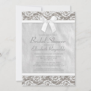 White Country Lace Bridal Shower Invitations Einladung