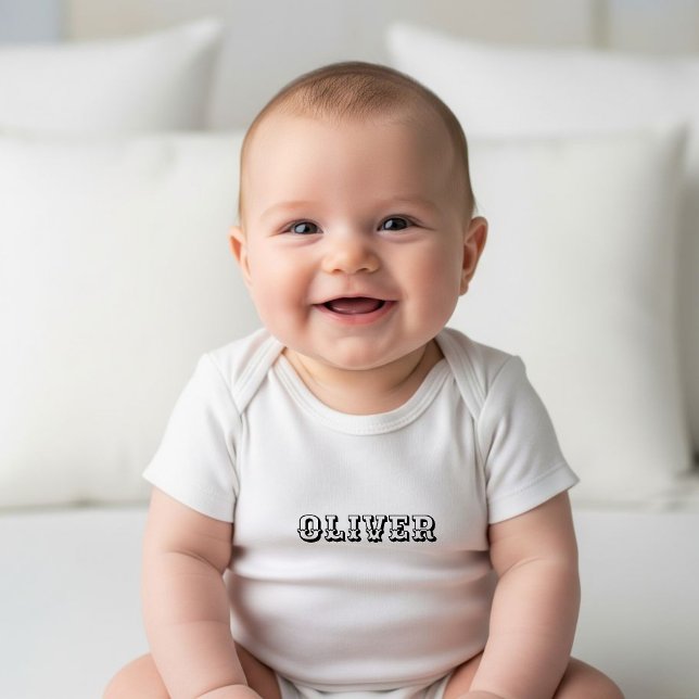  White Cowboy Baby Romper - Personalized Newborn Strampler (Von Creator hochgeladen)