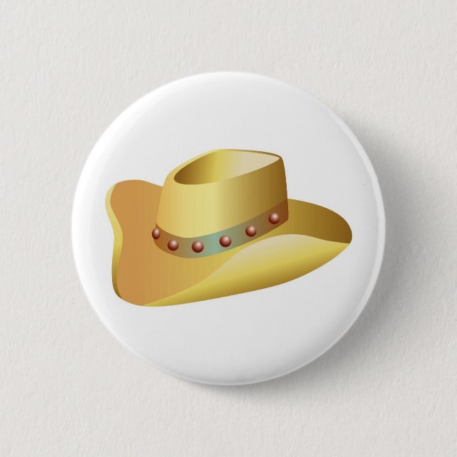 White Cowboy Hat Button (Vorderseite)