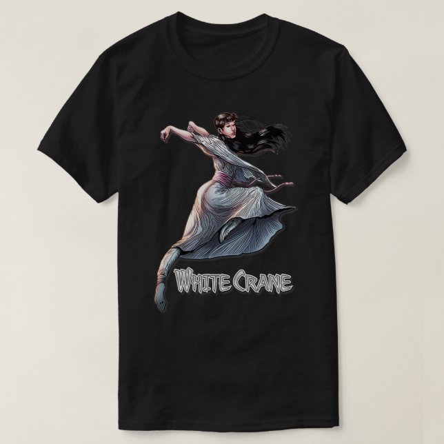 White Crane kung fu T-Shirt (Design vorne)