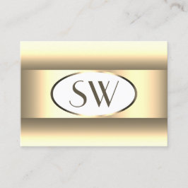 White Cream Ombre Monogram Light Gold Decororder Visitenkarte