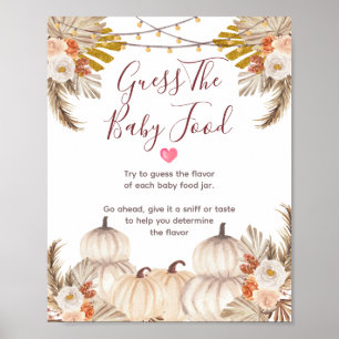White Cream Pumpkin Floral Ratet die Baby Food Poo Poster