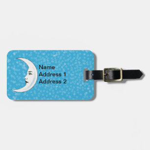White Crescent Moon Elegantes Gesicht White Open S Gepäckanhänger