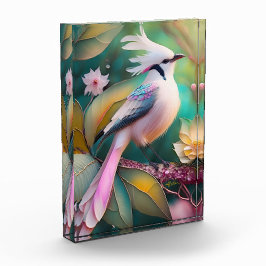 White Creush Blush Schwanz Jay Fantasy Bird Fotoblock