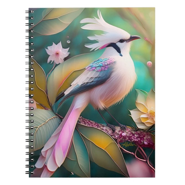 White Creush Blush Schwanz Jay Fantasy Bird Notizblock (Vorderseite)