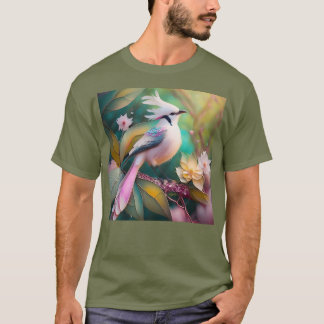 White Creush Blush Schwanz Jay Fantasy Bird T-Shirt
