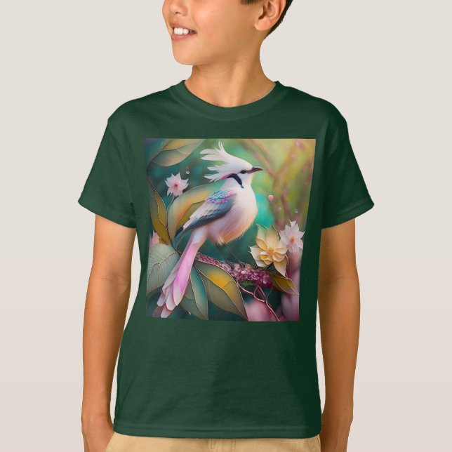 White Creush Blush Schwanz Jay Fantasy Bird T-Shirt (Vorderseite)