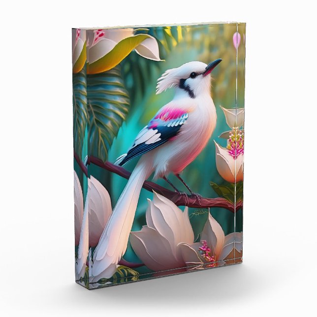 White Creush Chested Fantasy Bird Fotoblock (Links)