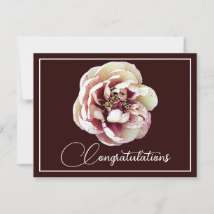 White Crimson Peony Wine Background Herzlichen Glü Postkarte